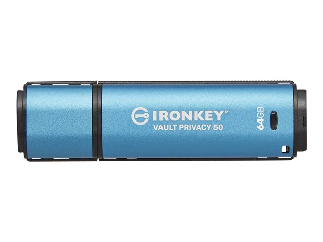 Kingston IronKey Vault Privacy 50 Series - USB flash drive - encrypted - 64 GB - USB 3.2 Gen 1 - TAA Compliant