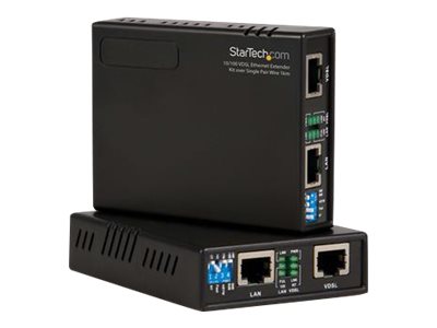 StarTech.com 10/100 VDSL2 Ethernet Extender Kit over Single Pair Wire - short-haul modem - 10Mb LAN, 100Mb LAN, Ethernet over VDSL