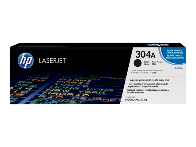 HP 304A - CC530A - 1 x Black - Toner cartridge - For Color LaserJet CM2320fxi, CM2320n, CM2320nf, CP2025, CP2025dn, CP2025n, CP2025x