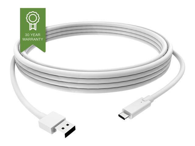 VISION Professional installation-grade USB-C to USB-A cable - LIFETIME WARRANTY - bandwidth 5 gbit/s - supports 3A charging current - USB-C 3.1 (M) to USB-A 3.0 (M) - outer diameter 4.0 mm - 22+30 AWG - 2 m - white