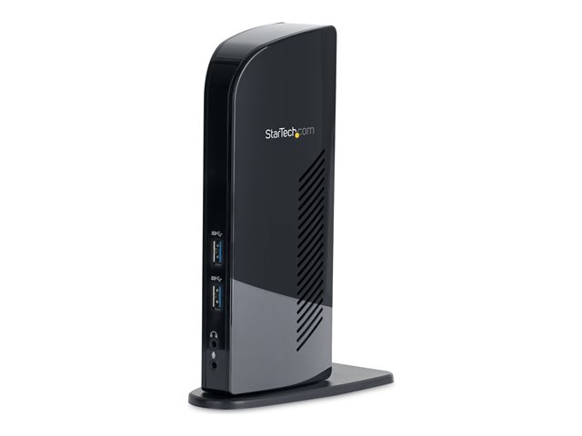 StarTech.com Dual Monitor USB 3.0 Laptop Docking Station with HDMI/DVI/VGA & 6xUSB Ports - Universal USB Dock for Mac & Windows - Black (USB3SDOCKHD) - Docking station - USB - 1GbE - for P/N: ARMBARDUO, ARMBARDUOV, ARMDUAL, ARMDUAL30, ARMDUALV, ARMSLIMDUO