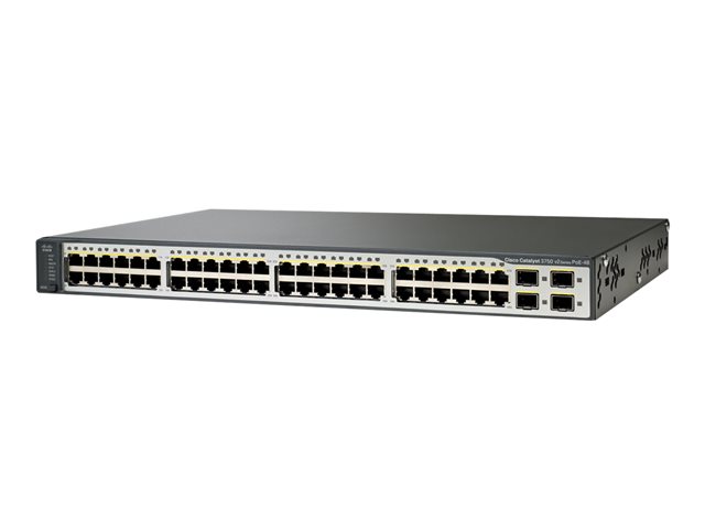 Cisco Catalyst 3750V2-48PS - Switch - L3 - Managed - 48 x 10/100 + 4 x SFP - rack-mountable - PoE - refurbished