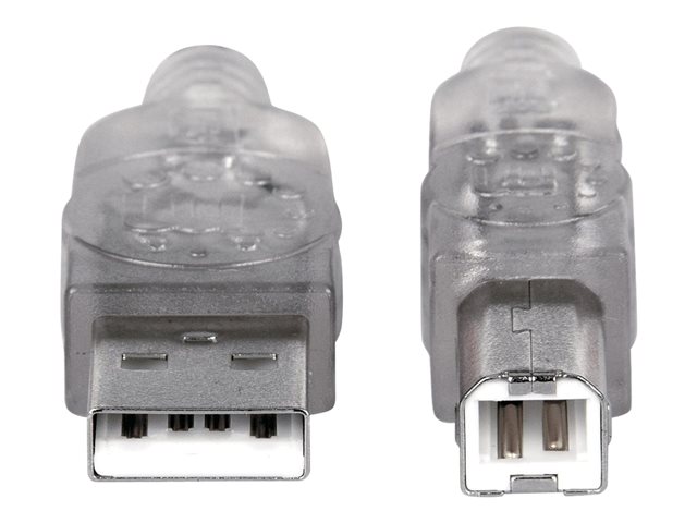 USB-A TO USB-B CABLE 1.8M- MALE/MALE 480MBPS (USB 2.0) SIL