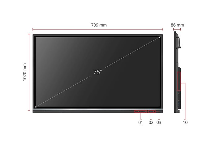 ViewSonic ViewBoard IFP7550-5F 50-5F Series - 75" LED-backlit LCD display - 4K - for digital signage / interactive communication