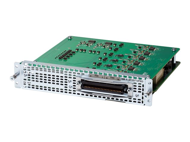 Cisco High-Density Analog Voice Service Module SM-X-8FXS/12FXO - Expansion module - FXS x 8 + FXO x 12 - for Cisco 4451-X, Integrated Services Router 4331, 4351