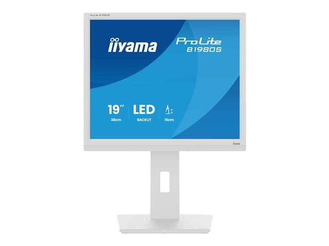 iiyama ProLite B1980S-W1 - LED monitor - 19" - 1280 x 1024 @ 75 Hz - TN - 250 cd/m² - 1000:1 - 3 ms - HDMI, DisplayPort - speakers - white, matte