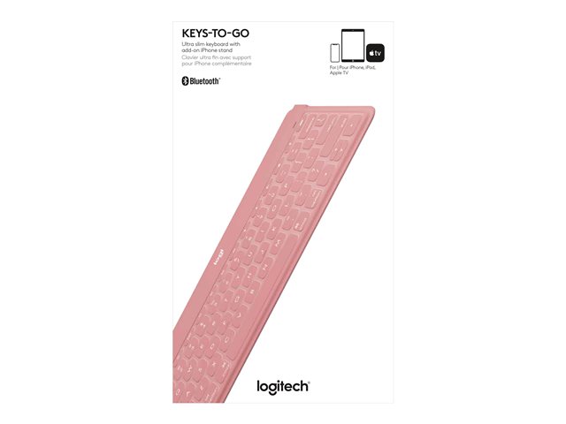 Logitech Keys-To-Go - keyboard - QWERTY - Dutch/English - blush pink Input Device