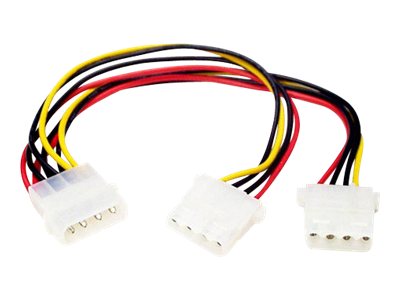StarTech LP4 to 2x LP4 Power Y Splitter Cable M/F - LP4 Splitter - Molex Y Splitter - Molex Splitter (PYO2L) - Power cable - 4 PIN internal power (F) to 4 PIN internal power (M) - 0.2 m - for P/N: ATX2POWER450, ATX2POWR350E, ATX2POWR400E, HSB225S3R, IDE2S