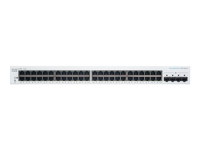 Cisco Business 220 Series CBS220-48T-4G - Switch - smart - 48 x 10/100/1000 + 4 x Gigabit SFP (uplink) - rack-mountable