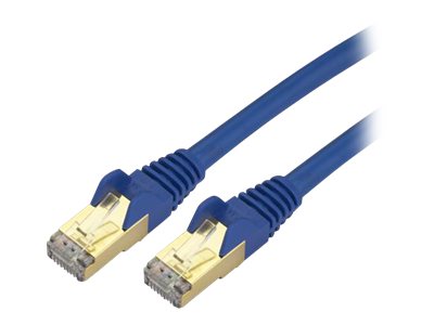 StarTech.com 14ft CAT6A Ethernet Cable, 10 Gigabit Shielded Snagless RJ45 100W PoE Patch Cord, CAT 6A 10GbE STP Network Cable w/Strain Relief, Blue, Fluke Tested/UL Certified Wiring/TIA - Category 6A - 26AWG (C6ASPAT14BL) - patch cable - 4.3 m - blue