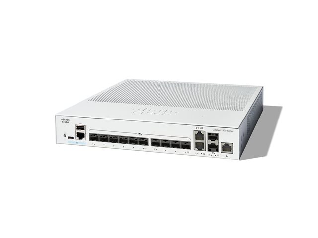 Cisco Catalyst 1300-12XS - Switch - L3 - smart - 10 x 10 Gigabit SFP+ + 2 x combo 10 Gigabit SFP+/RJ-45 - rack-mountable