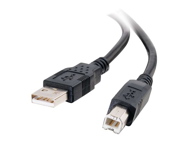 C2G 6.6ft USB A to USB B Cable - USB A to B Cable - USB 2.0 - Black - M/M - USB cable - USB (M) to USB Type B (M) - USB 2.0 - 2 m - black