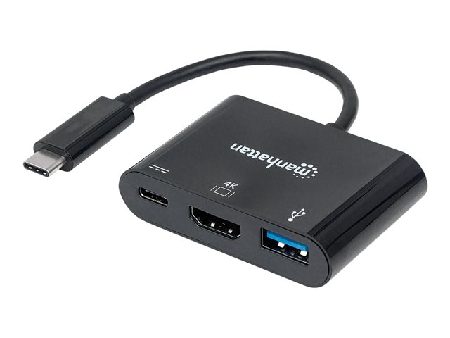 USB-C DOCK/HUB 3-PORT- HDMI/USB-A/USB-C USB 3.0 WITH P