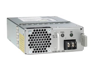 Cisco DC Power Supply with Front-to-Back Airflow - Power supply - hot-plug (plug-in module) - 400 Watt - for Nexus 2148T, 2224TF, 2224TP, 2232PP 10GE, 2232TM, 2248TP