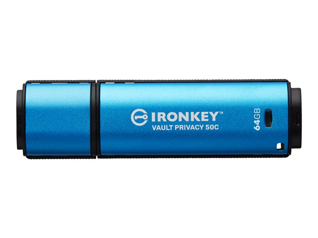 64GB USB-C IRONKEY VAULT P 50C AES-256 ENCRYPTED FIPS 197