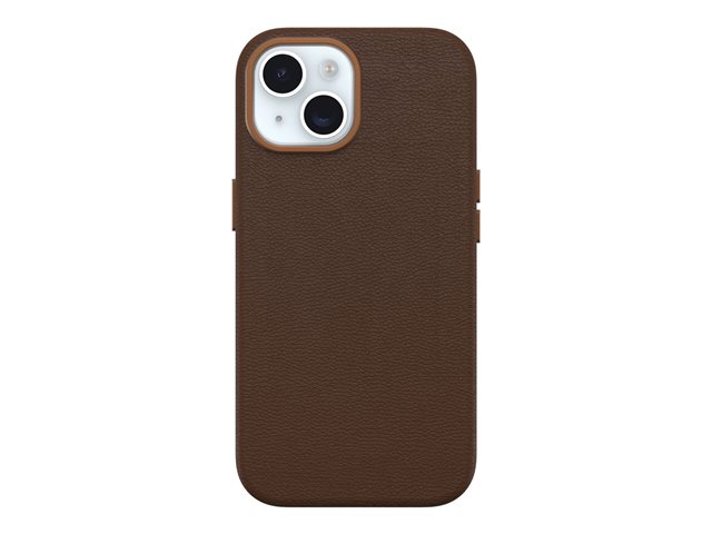 OtterBox Symmetry Series - Back cover for mobile phone - MagSafe compatibility - cactus leather, polyurethane - rich adobe - for Apple iPhone 15