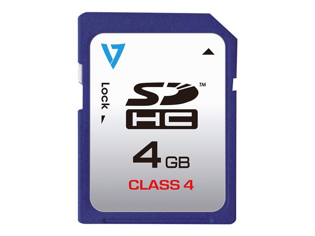 V7 VASDH4GCL4R - flash memory card - 4 GB - SDHC