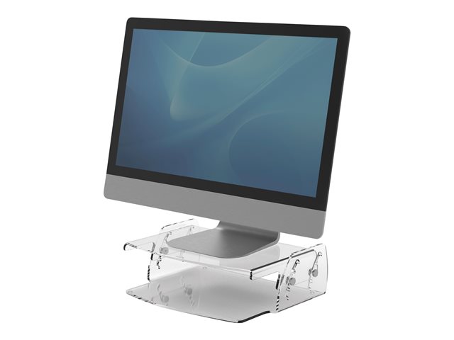 Fellowes Clarity Adjustable Monitor Riser - stand - for Monitor - clear