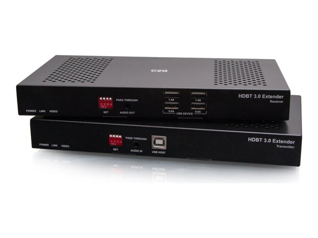 C2G HDMI HDBaseT + USB-B to A + RS232 Over Cat Extender Box TX to Box RX (18Gbps) 4K 60Hz up to 328ft - video/audio/USB/network extender - HDBaseT, HDMI