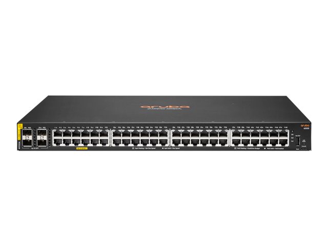 HPE Aruba Networking CX 6000 48G Class4 PoE 4SFP 740W Switch - Switch - L3 - Managed - 48 x 10/100/1000 (PoE+) + 4 x Gigabit SFP (uplink) - rack-mountable - PoE+ (740 W)