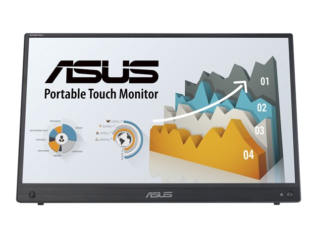 ASUS ZenScreen Touch MB16AHT - LED monitor - 16" (15.6" viewable) - portable - touchscreen - 1920 x 1080 Full HD (1080p) @ 60 Hz - IPS - 250 cd/m² - 700:1 - 5 ms - Mini HDMI, 2xUSB-C - speakers - dark grey