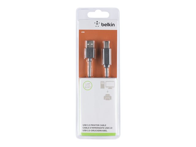 Belkin Premium Printer Cable - USB cable - USB Type B (M) to USB (M) - USB 2.0 - 4.8 m - molded