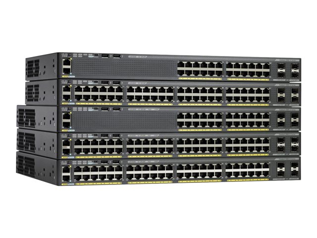 Cisco Catalyst 2960X-48FPS-L - Switch - Managed - 48 x 10/100/1000 (PoE+) + 4 x Gigabit SFP - desktop, rack-mountable - PoE+ (740 W) - remanufactured