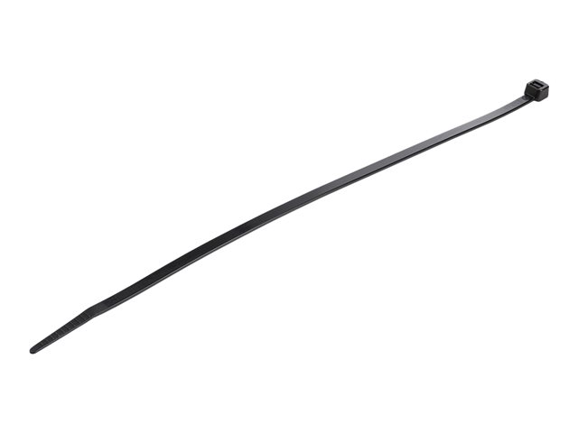 Startech 10"(25cm) Cable Ties, 1/8"(4mm) wide, 2-5/8"(68mm) Bundle Diameter, 50lb(22kg) Tensile Strength, Nylon Self Locking Zip Ties w/ Curved Tip, 94V-2/UL Listed, 100 Pack, Black - Nylon 66 Plastic - TAA (CBMZT10B) - Cable tie - 25.4 cm - black - TAA C