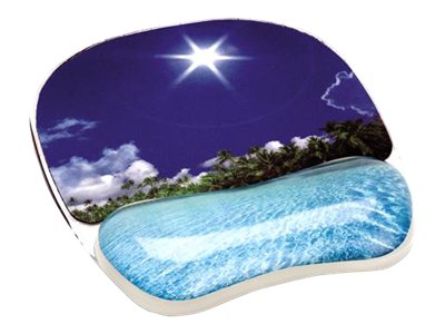 Fellowes Photo Gel Tropical Beach - mouse pad with wrist pillow