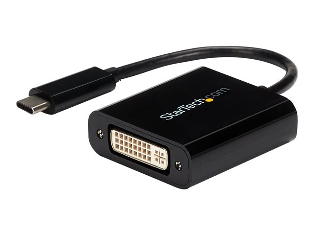 StarTech.com USB C to DVI Adapter - Black - 1920x1200 - USB Type C Video Converter for Your DVI D Display / Monitor / Projector (CDP2DVI) - video / USB adapter - USB-C to DVI-I