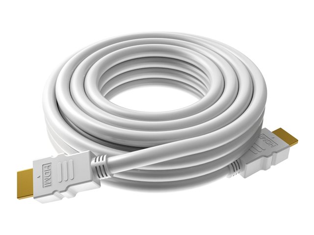 5 m HDMI cable - 8k at 60 hz - HDMI version 2.1 - 48 gbps - double shielded - gold plated connectors - HDMI (m) to HDMI (m) - outer diameter 8.0 mm - 26 awg - white