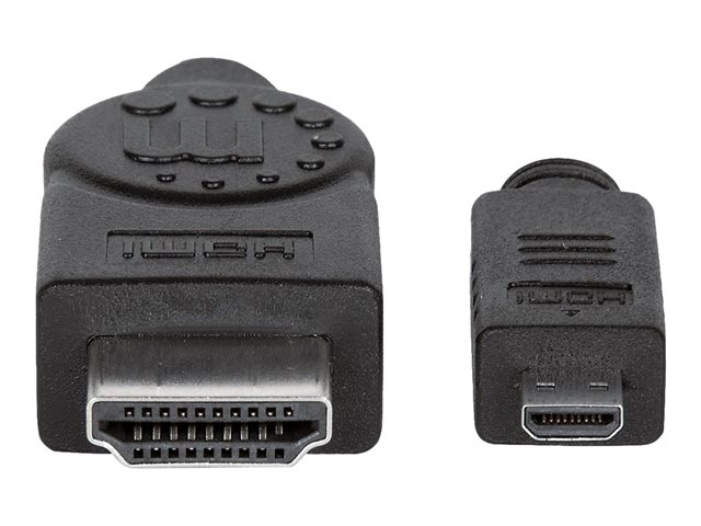 HDMI TO MICRO HDMI ETHERNET 2M- 4K/30HZ MALE/MALE BLACK POLYBAG