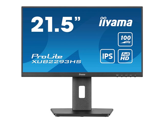 iiyama ProLite XUB2293HS-B6 - LED monitor - 21.5" - 1920 x 1080 Full HD (1080p) @ 100 Hz - IPS - 300 cd/m² - 1000:1 - 1 ms - HDMI, DisplayPort - speakers - matte black