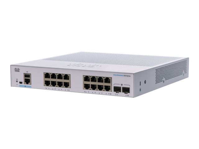 Cisco Business 250 Series CBS250-16T-2G - Switch - L3 - smart - 16 x 10/100/1000 + 2 x Gigabit SFP - rack-mountable