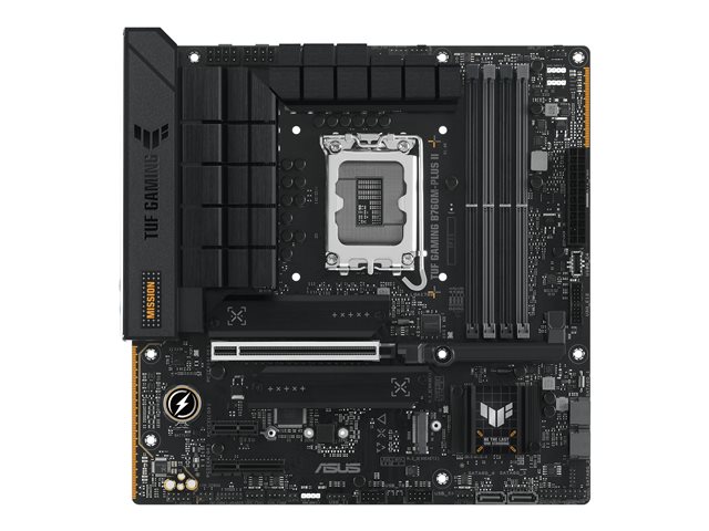 ASUS TUF GAMING B760M-PLUS II - Motherboard - micro ATX - LGA1700 Socket - B760 Chipset - USB-C 3.2 Gen 2x2, USB 3.2 Gen 2, USB 3.2 Gen 1 - 2.5 Gigabit LAN - onboard graphics (CPU required) - HD Audio (8-channel)