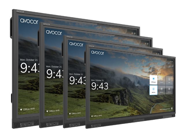 Avocor - 75" Diagonal Class E Series LED-backlit LCD display - interactive - with touchscreen (multi touch) - 4K UHD (2160p) 3840 x 2160 - direct-lit LED