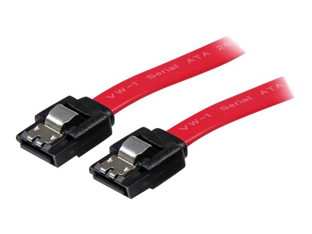 StarTech 18in Latching SATA Cable - SATA cable - Serial ATA 150/300/600 - SATA (R) to SATA (R) - 1.5 ft - latched - red - LSATA18 - SATA cable - Serial ATA 150/300/600 - SATA (R) to SATA (R) - 46 cm - latched - red - for P/N: 10P6G-PCIE-SATA-CARD, 2P6G-PC
