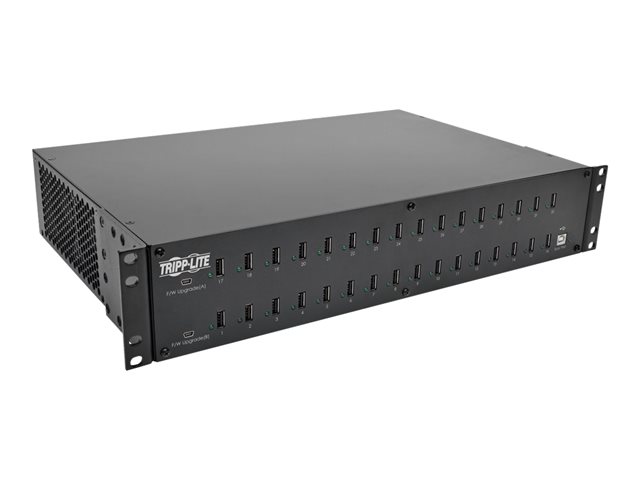 Tripp Lite 32-Port USB Charging Station Hub w/ Syncing Tablet Smartphone 2U charging station - 32 x 4 pin USB Type A - 400 Watt