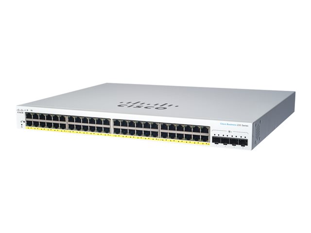 Cisco Business 220 Series CBS220-48T-4X - Switch - smart - 48 x 10/100/1000 + 4 x 10 Gigabit SFP+ (uplink) - rack-mountable