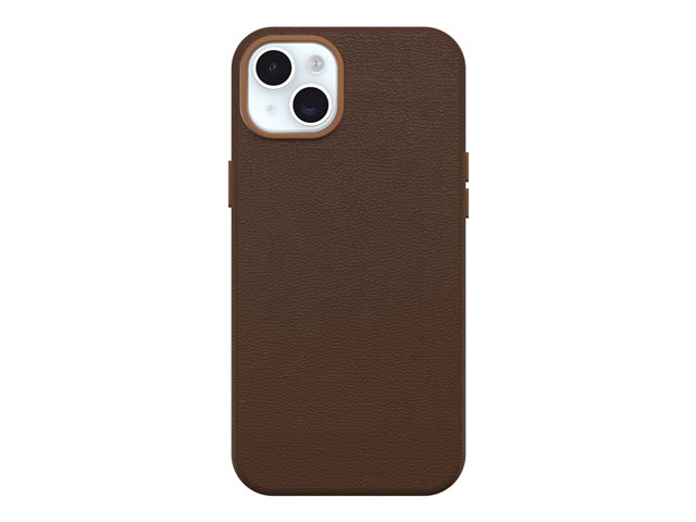 OtterBox Symmetry Series - Back cover for mobile phone - MagSafe compatibility - cactus leather, polyurethane - rich adobe - for Apple iPhone 15 Plus