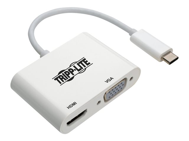 Eaton Tripp Lite Series USB 3.1 Gen 1 USB-C to HDMI/VGA 4K Adapter (M/2xF), Thunderbolt 3 Compatible, 4K @30Hz - adapter - 15.24 cm