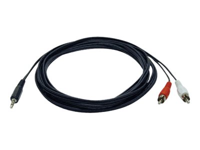 Eaton Tripp Lite Series 3.5 mm Mini Stereo to RCA Audio Y Splitter Adapter Cable (M/2xM), 12 ft. (3.7 m) - AV / multimedia cable - 3.7 m