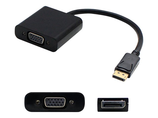 AddOn DisplayPort to VGA Adapter Cable - Video converter - DisplayPort - VGA - black (pack of 5) - for HP t430 v2, Z1 G8, EliteDesk 800 G8, EliteOne 800 G8, Workstation Z1 G8, Z2 G8