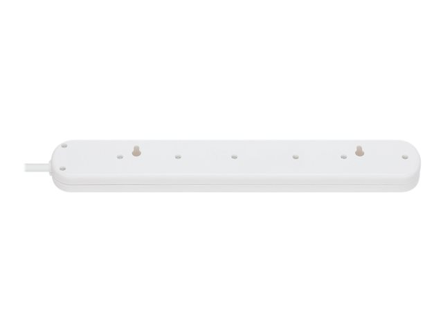 Manhattan Power Distribution Unit UK, x6 gang/output, 2m cable, 13A, White, Extension Lead, PDU, Power Strip, Three Year Warranty - power strip