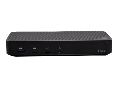 C2G USB-C 11-in-1 Hybrid DisplayLink and DP Alt Mode Triple 4K Docking Station with HDMI, DisplayPort, Ethernet, USB, 3.5mm Audio and Power Delivery up to 100W - Docking station - USB-C / Thunderbolt 3 - HDMI, DP - 1GbE - 130 Watt