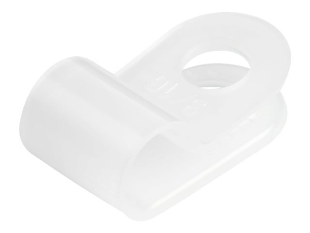 Startech 100 Pack Screw Mount Cable Clamps, Small 5mm Bundle Cable Fastener/Holder, R-Type Single Reusable Nylon Clip, Screw Down Ethernet Cord Management Clamp, UL/94V-2 Rated TAA - Nylon 66 Plastic - TAA (CBMSDCC1) - Cable organizer clamp - white - TAA