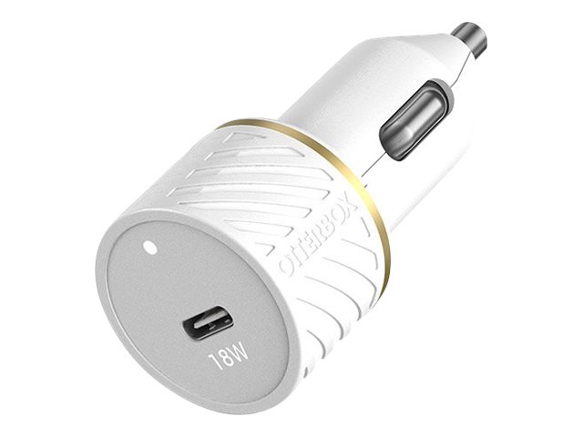 OtterBox Car Charger Bundle USB C 18W USB PD + USB C-Lightning Cable 1M White