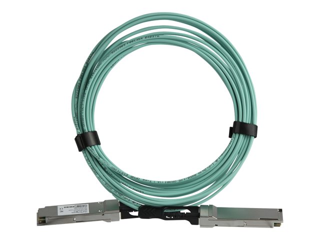 Startech MSA Uncoded Compatible 7m/23ft 40G QSFP+ to QSFP+ AOC Cable, 40 GbE QSFP+ Active Optical Fiber, 40 Gbps QSFP Plus/Transceiver Module Cable, 40GE QSFP+ Active Optical Cable - Lifetime Warranty (QSFP40GAO7M) - 40GBase direct attach cable - QSFP+ la
