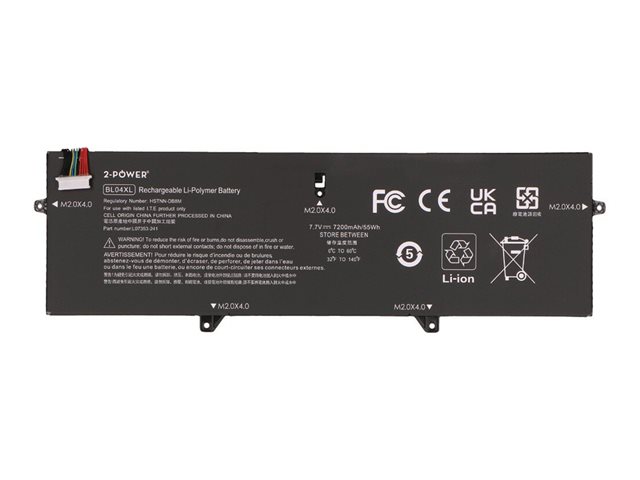 2-Power Main Battery Pack - laptop battery - 7.7 V - Li-pol - 7200 mAh - 55 Wh