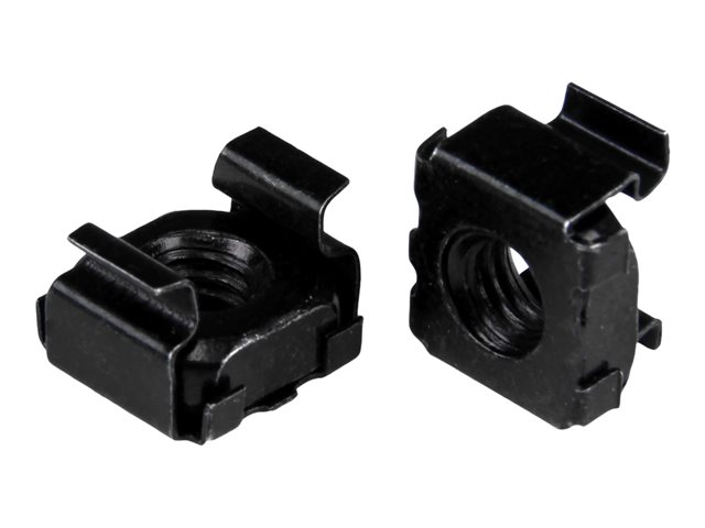 Startech M5 Cage Nuts - 100 Pack, Black - M5 Mounting Cage Nuts for Server Rack & Cabinet (CABCAGENUT2B) - Cage nuts - black (pack of 100) - for P/N: RACK-18U-20-WALL-OA, RACK-21U-20-WALL-OA, RACK-24U-20-WALL-OA, RK12OD2, RK3236BKF